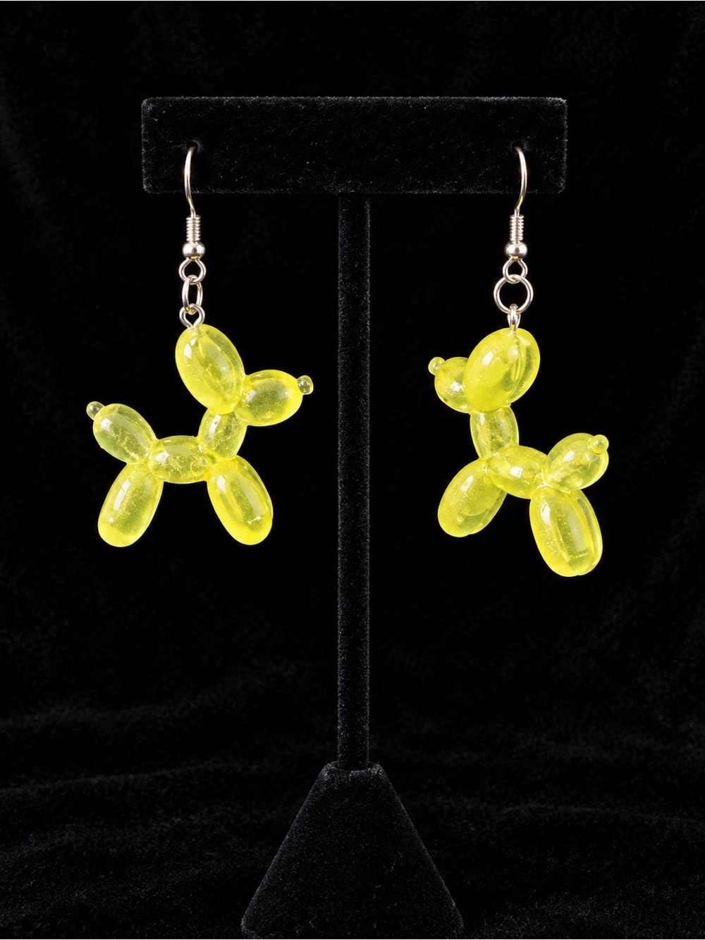 Adorable Yellow Balloon Dog Drop Earrings